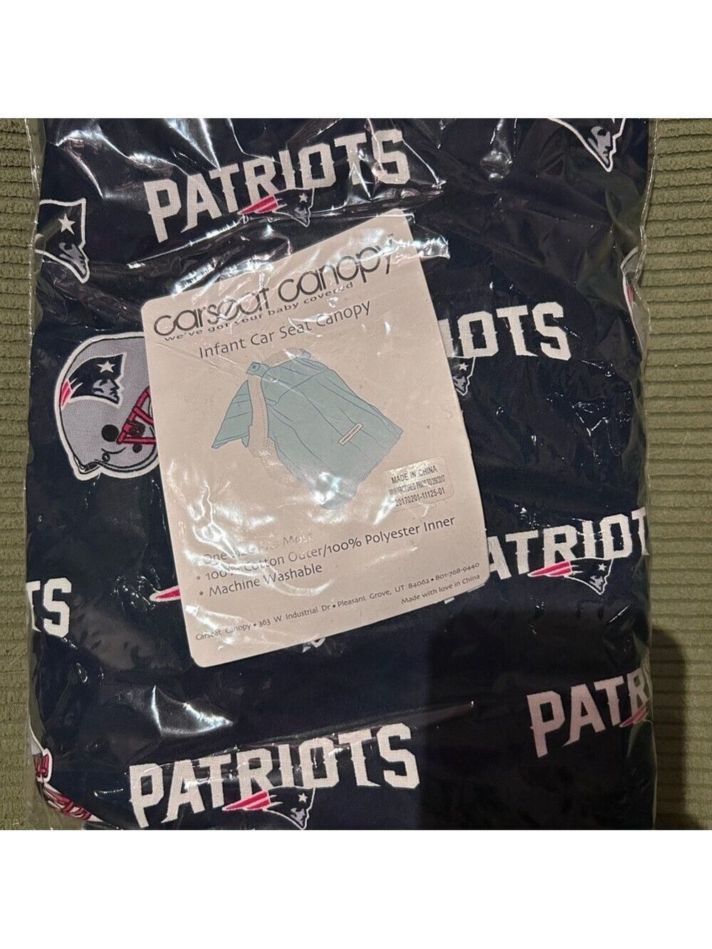 Patriots Car seat Canopy  - Navy Blue - Picture 5 of 5